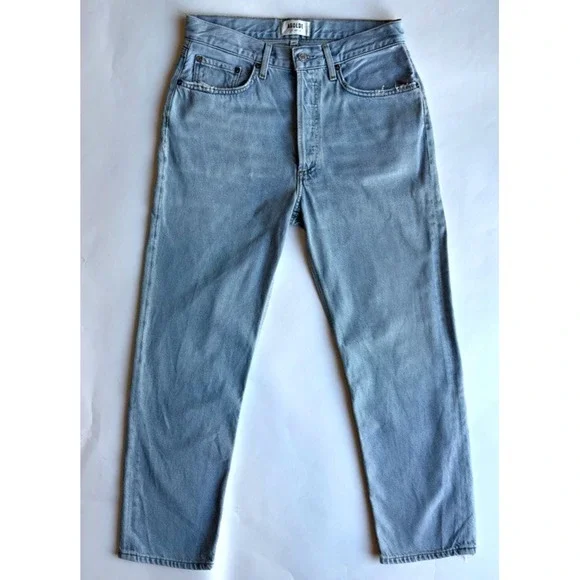 AGOLDE Lana Mid-Rise Vintage Straight Leg Jeans-Prank Faded Blue Wash-Size 27 - Picture 1 of 12